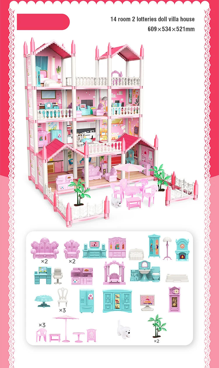 3D DIY Dream Princess Castle Villa