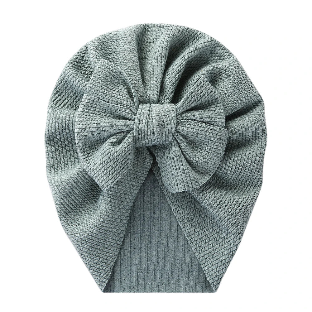 Solid Textured Ribbed Turban Baby