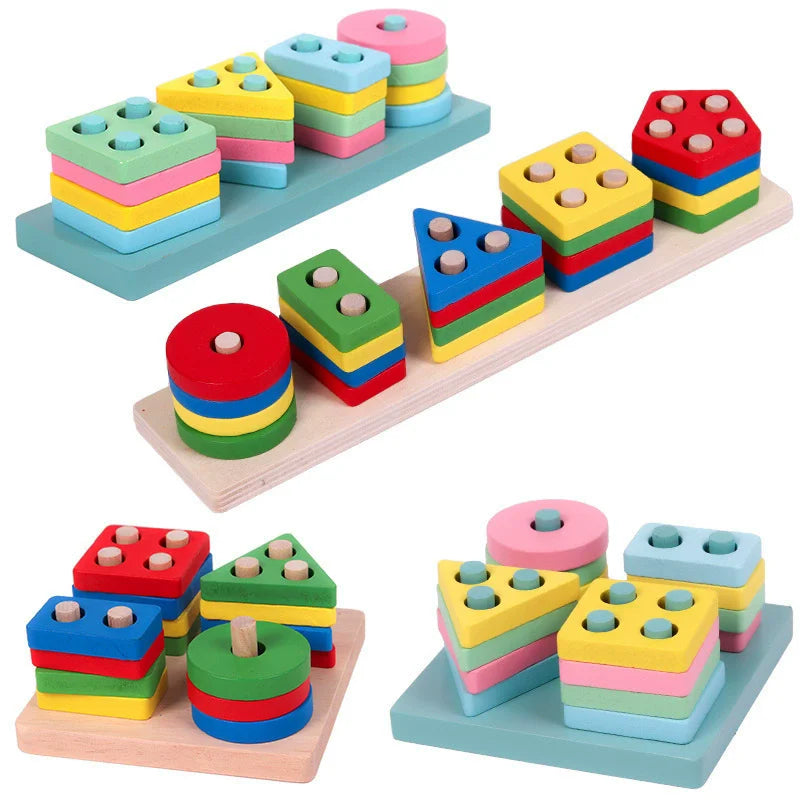 Montessori Toy Wooden Building