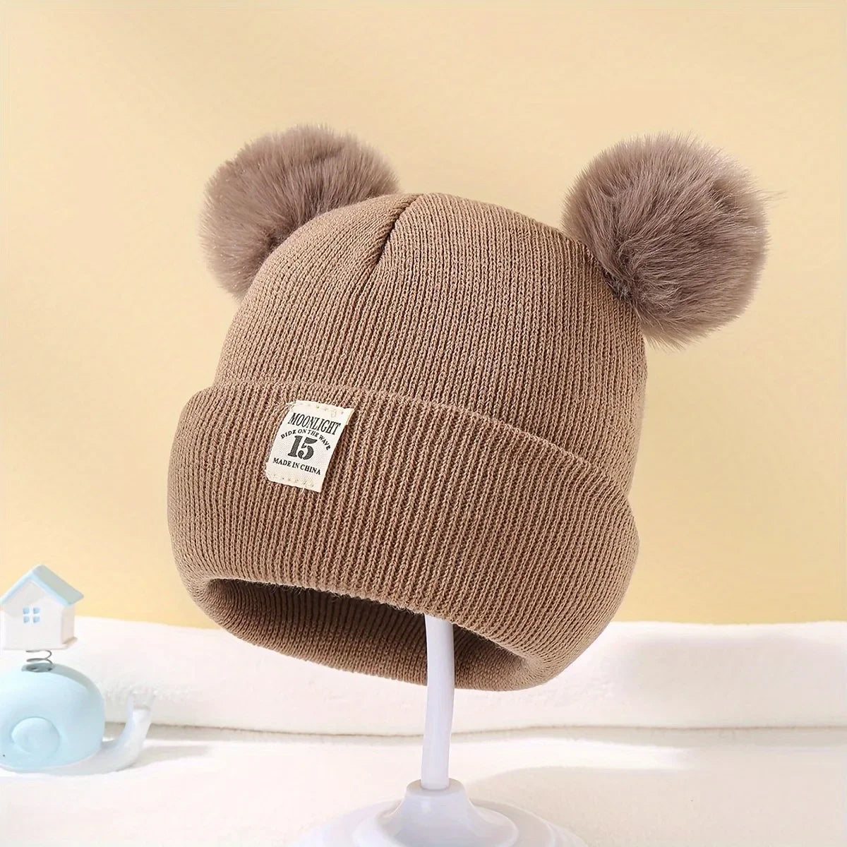 Solid Color Wool Knitted Bonnet