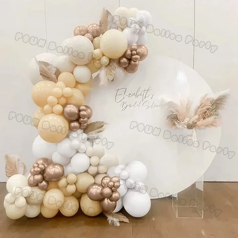 Beige White Balloons Garland
