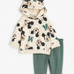 Hooded Tops Solid Color Leggings